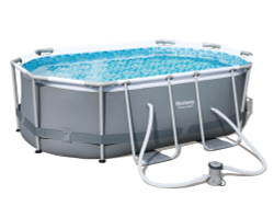 Каркасный овальный бассейн Bestway 305х200х84 см + фильтр-насос 1249 л/ч (5614A BW)
