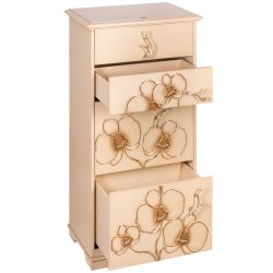 Комод Орхидея Симпл с 4 ящиками Айвори Мраморное золото