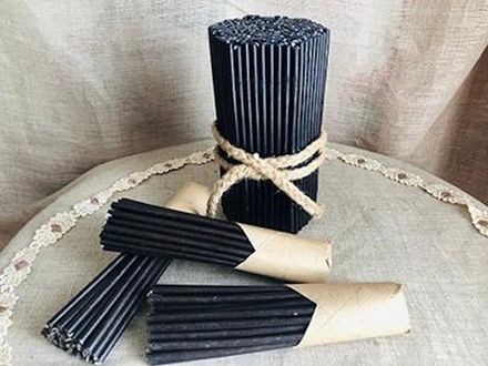 Свечи восковые номером 80 чёрные 100 шт