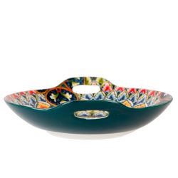 Блюдо с ручками " " (зеленый) 22,5х20.5х4,5см (min9) (транспортная упаковка)