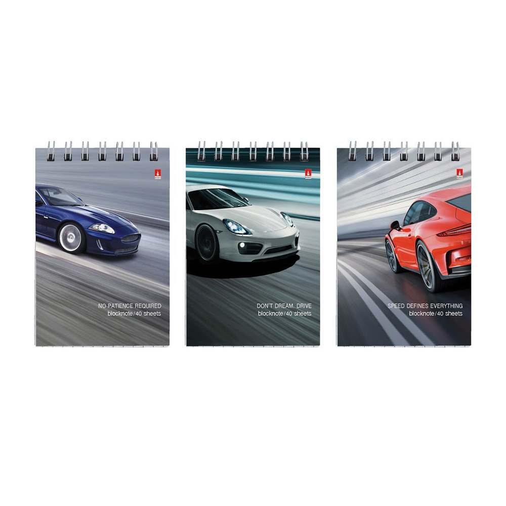 Блокнот А7 40л гребень "Машины мечты" клетка