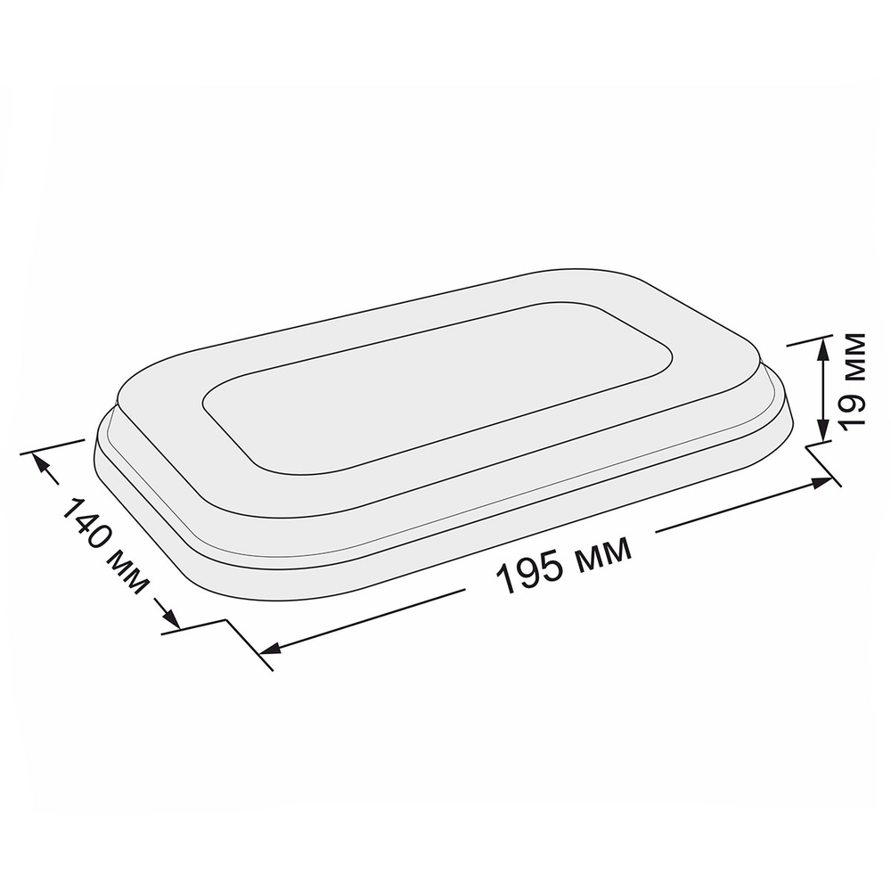 Крышка к контейнеру бумажный Ant080 800 мл (195х140х19мм) PET 1/400
