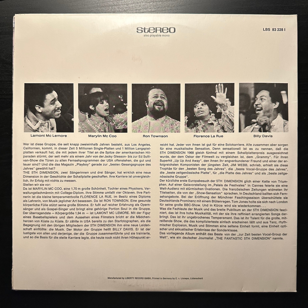 The 5th Dimension - The Fantastic 5th Dimension (Германия 1968г.)