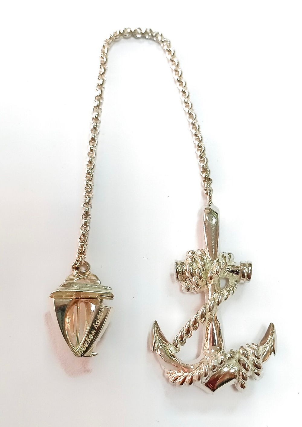 Ювелирный ионизатор для воды из серебра 925 пробы в виде якоря