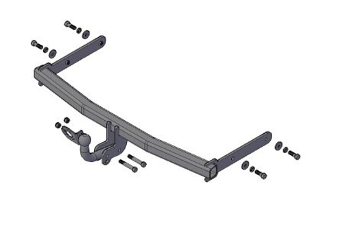 Фаркоп Skoda Fabia хэтчбек с 2007-2014 г. съемный шар (резать бампер) (Трейлер)