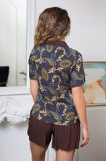 Домашний комплект Elania из принтованного вискозного полотна (Размер: XL) (Цвет: коричневый)