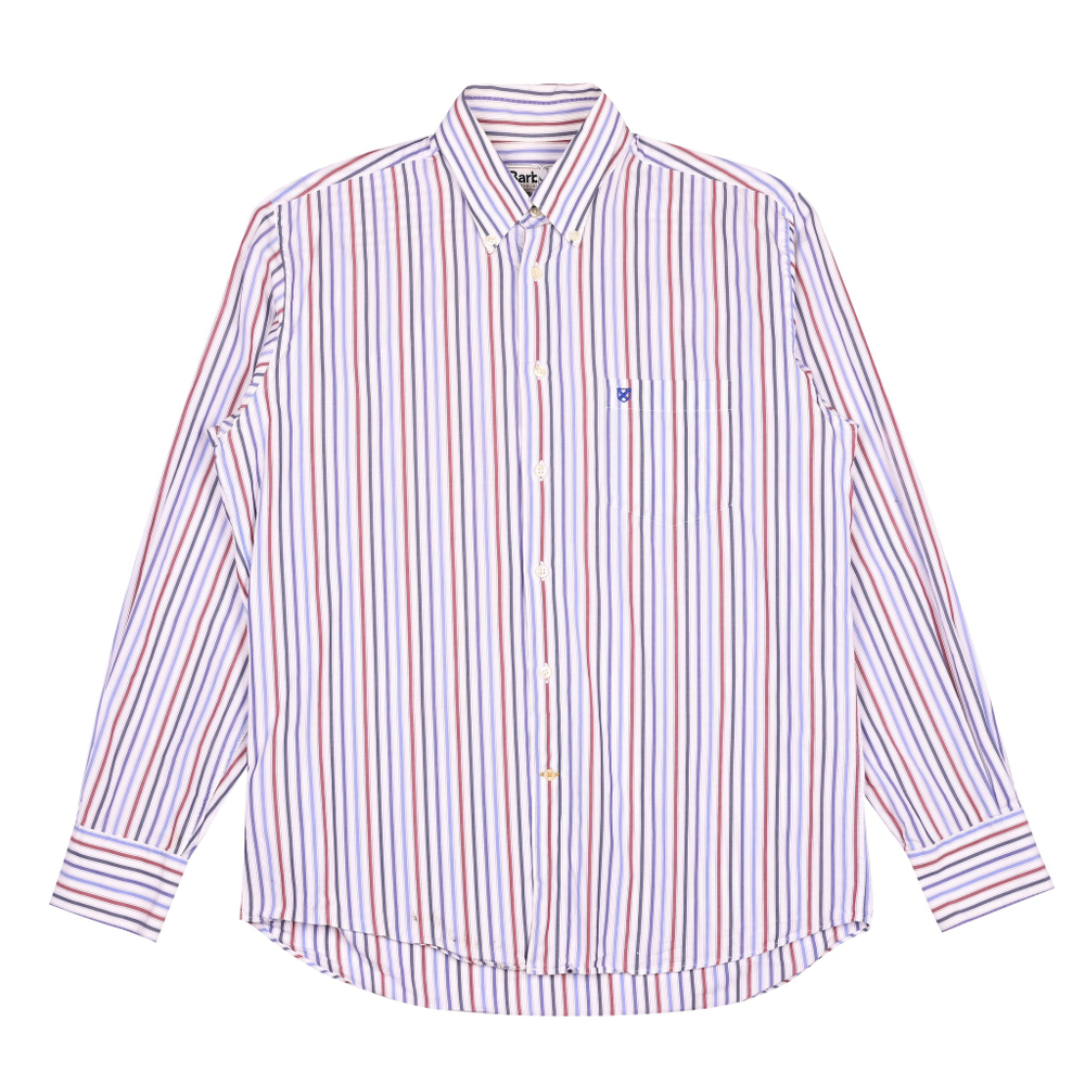 Белая рубашка Barbour в разноцветную полоску, M