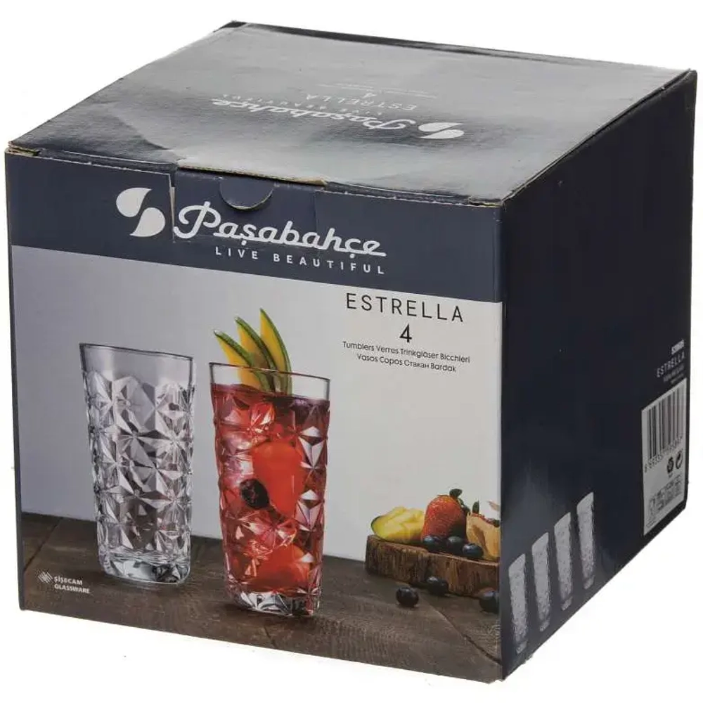 Набор стаканов 4шт 360мл «Эстрелла» 520605B