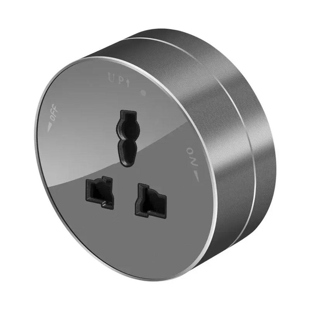 MULTITRACK Розетка универсальная круглая 13 А/250 В ГРАФИТ