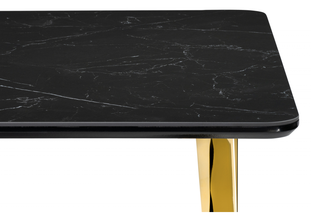 Керамический стол Woodville Селена 3 180х90 черный мрамор, золото