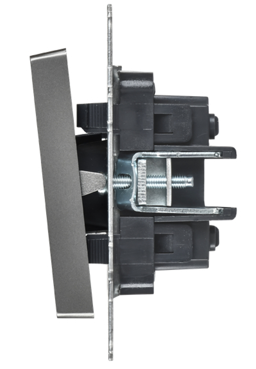 BRITE Выключатель 2-клавишный перекрестный 10А ВС10-2-3-БрС сталь IEK