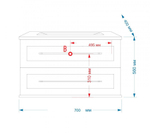Тумба MISTY Марта - 70 подвесная белая фактурная c умывальником