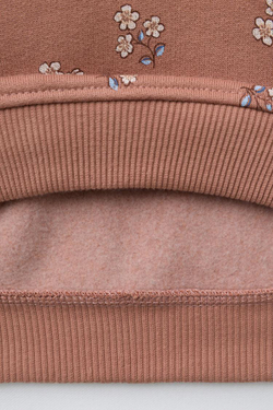 ZARA ТОЛСТОВКА С ЦВЕТОЧНЫМ ПРИНТОМ И ВЫШИТЫМ ВОРОТНИКОМ, КОРИЧНЕВЫЙ