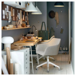 Офисный стул -  IKEA TOSSBERG/LÅNGFJÄLL/LANGFJALL, 67x67x45(57)см, бежевый/белый ТОССБЕРГ/ЛОНГФЬЕЛЛЬ ИКЕА