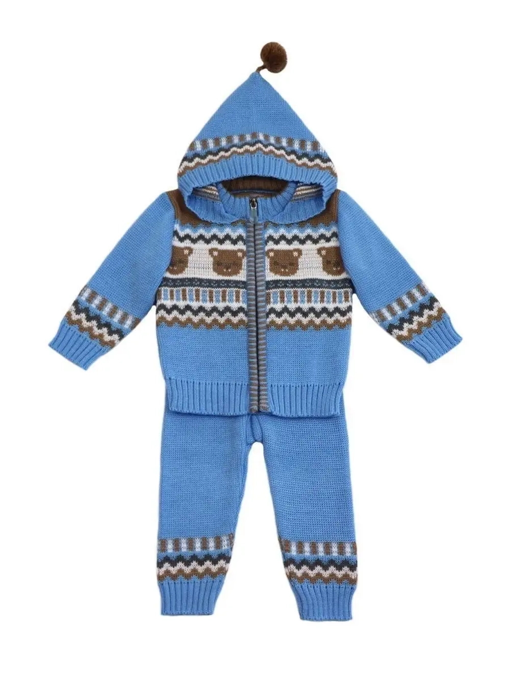 Костюм вязаный для малышей для новорожденных "Мишки"