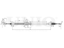 Трос стояночного тормоза задний UNIO CAB-60012