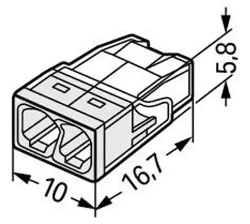Клемма "WAGO" 2273-242 / 6 шт. с пастой "Alu-Plus"