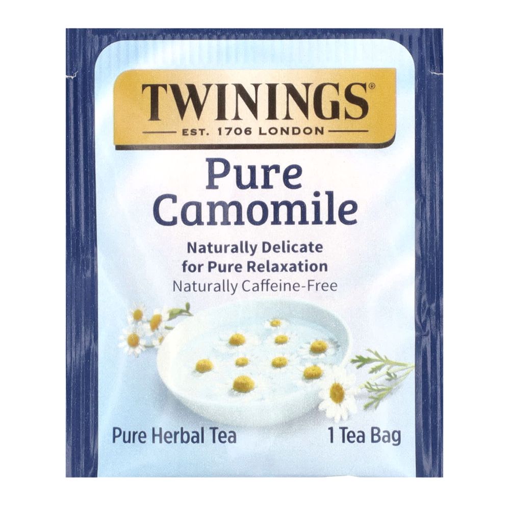 Twinings, травяной чай, чистая ромашка, без кофеина, 50 чайных пакетиков, 75 г (2,65 унции)