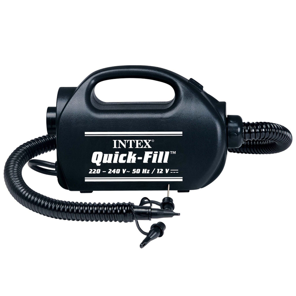 Насос воздушный электрический, 220/12 В, 3 насадки, 2 режима работ, повышенный мощности, Intex, 68609