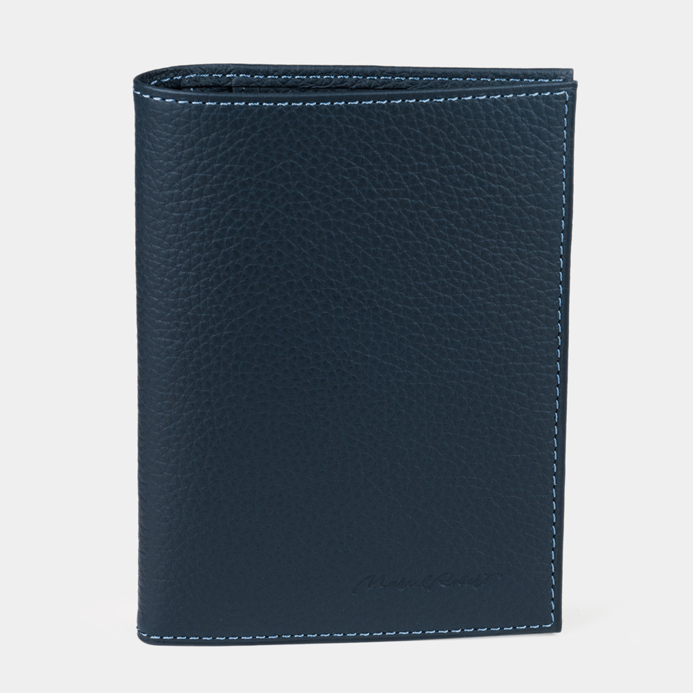 Обложка на паспорт и для автодокументов Paris Easy из натуральной кожи теленка, цвета синий