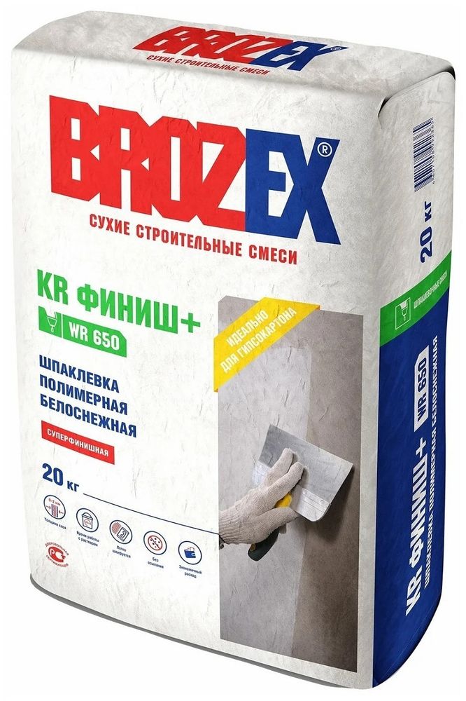 Финиш+ BROZEX Шпаклевка полимерная WR 650 KR  20кг    //56меш/пал