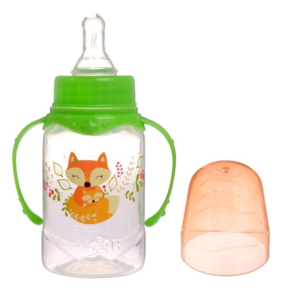 Бутылочка для кормления «Лисичка Соня» детская классическая, с ручками, 150 мл, от 0 мес. 2969873