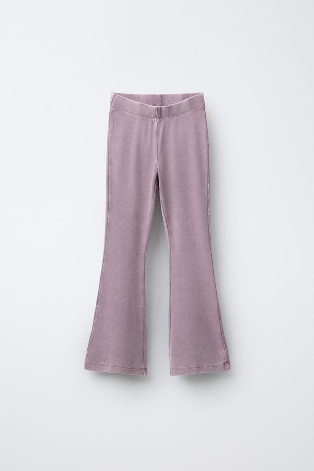 ZARA КОМПЛЕКТ ИЗ ФУТБОЛКИ HEAVY WEIGHT И ЛЕГИНСОВ GLARE RIB С ЭФФЕКТОМ ПОТЕРТОСТИ, ЦВЕТ МАЛЬВЫ