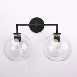 Бра Rh Utilitaire Globe Shade Double Sconce Black By Imperiumloft