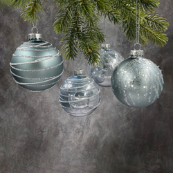 Набор шаров 7см 18шт ChristmasDeLuxe голубой микс