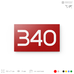 Номер на дверь 340, табличка на дверь для офиса, квартиры, кабинета, аудитории, склада, красная 120х70 мм, Айдентика Технолоджи