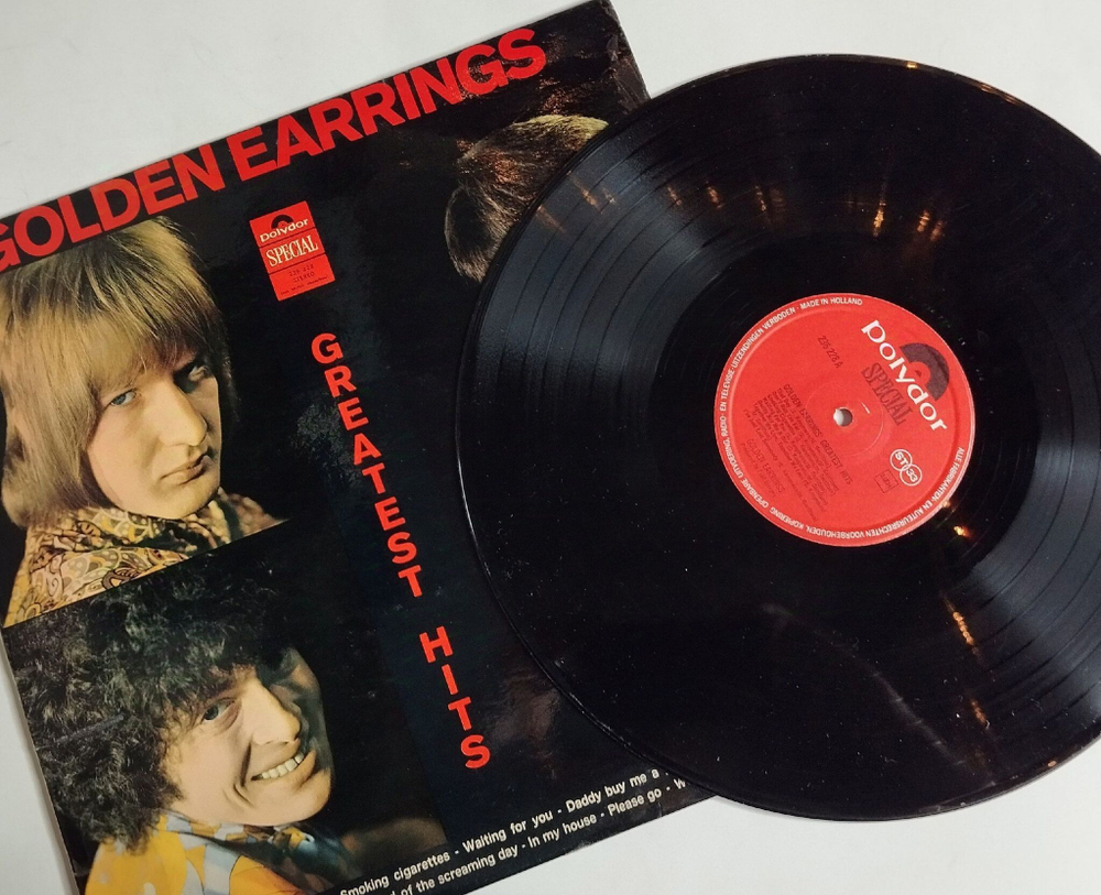 Винтажная виниловая пластинка LP Golden Earrings Greatest Hits (Holland 1968)