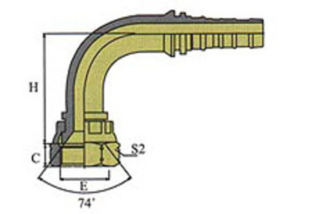 Фитинг DN 20 JIC (Г) 1.1/16 (90) Interlock POWERMASTER