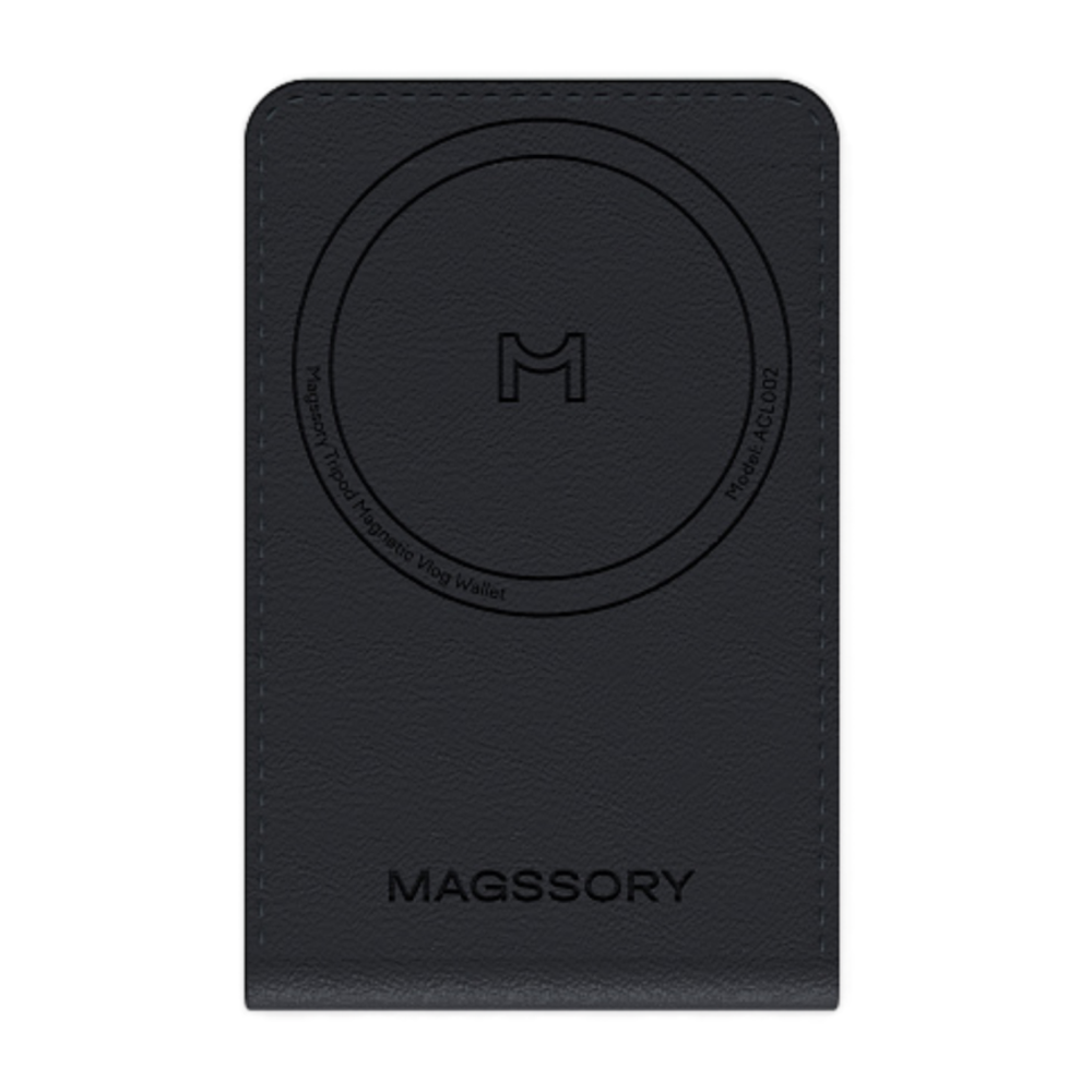 Кожаный чехол-бумажник MagSafe с подставкой Magssory Vlog Wallet Гибридный картхолдер-штатив из полиуретановой кожи. Вмещает до пяти карт