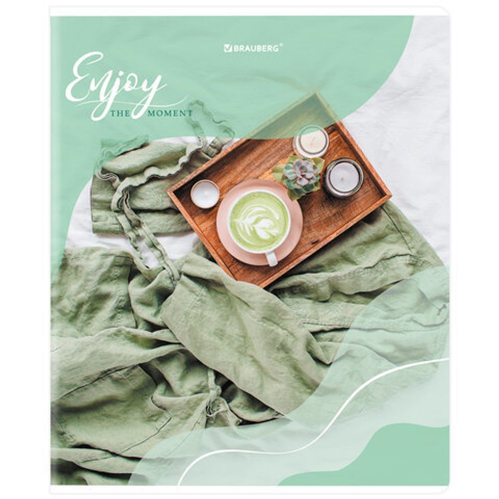 Тетрадь А5, 48 л., BRAUBERG, скоба, клетка, матовая ламинация, выборочный лак, "Sweets", 404373, 5шт