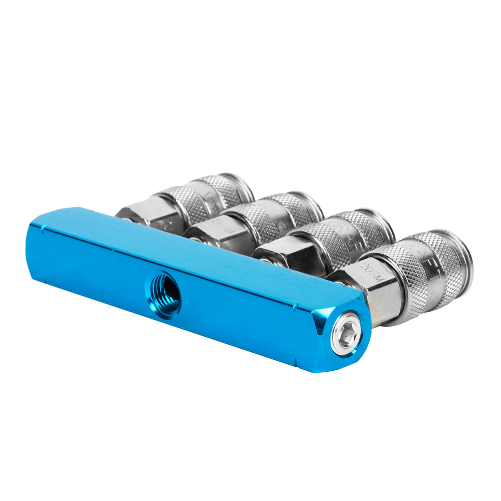 WDK-84MM Разветвитель пневматический, вход 1/4" (F), 4 выхода БРС