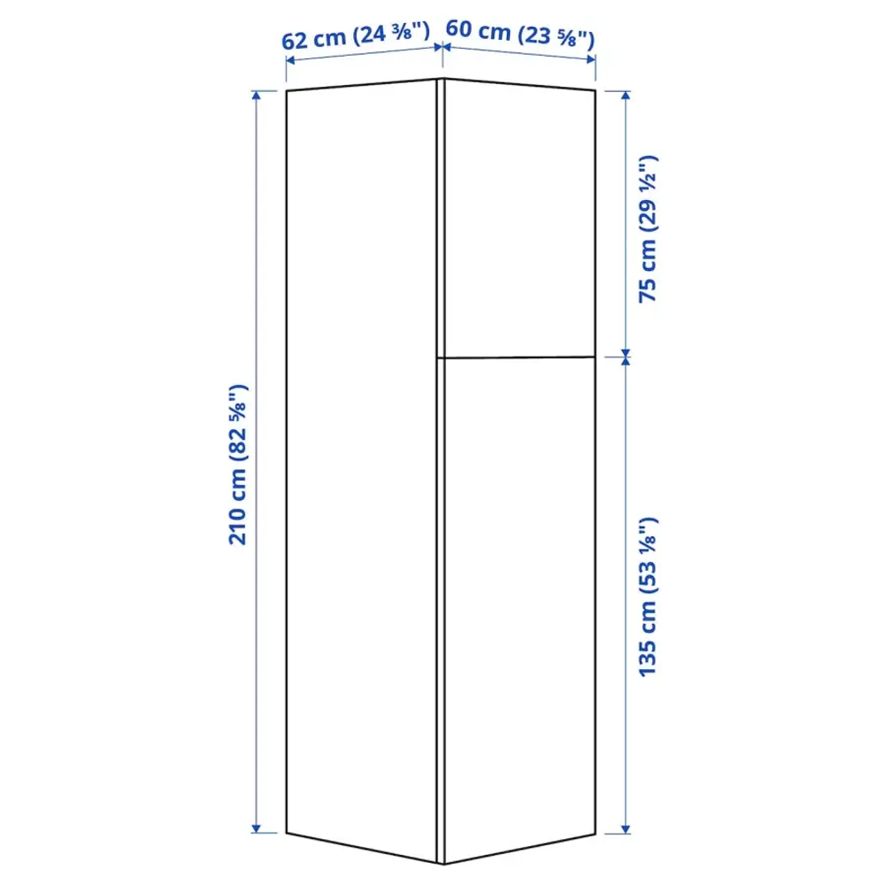 Книжный шкаф -  ENHET IKEA/ ЭНХЕТ ИКЕА, 210х60 см, белый/зеленый