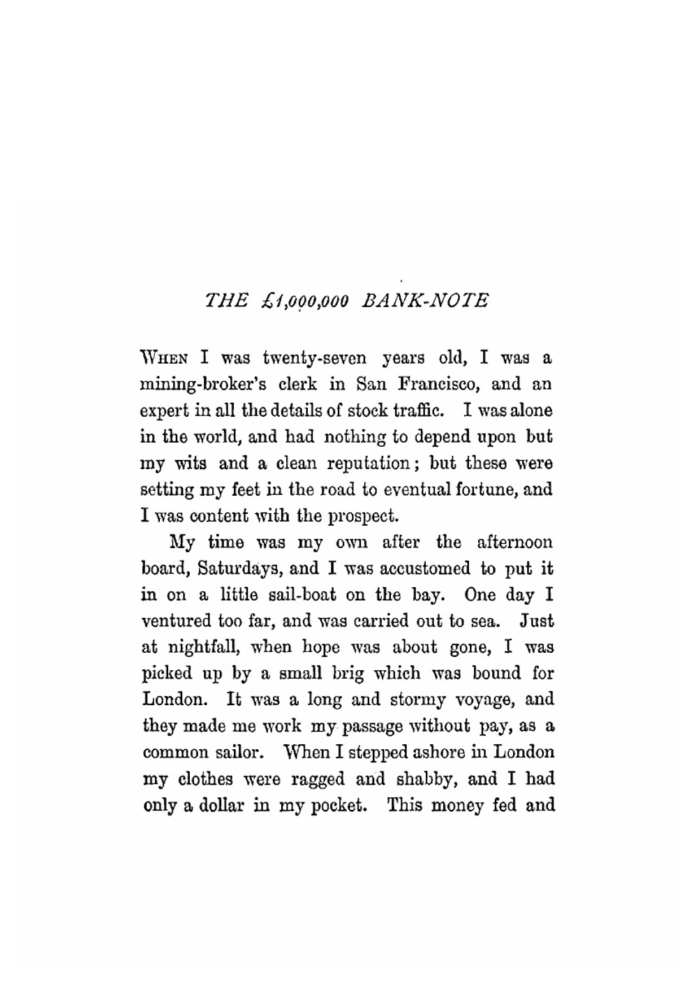 The 1,000,000 Pounds Bank-Note, and Other New Stories | Mark Twain