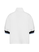 Поло на молнии с контрастными подвязами