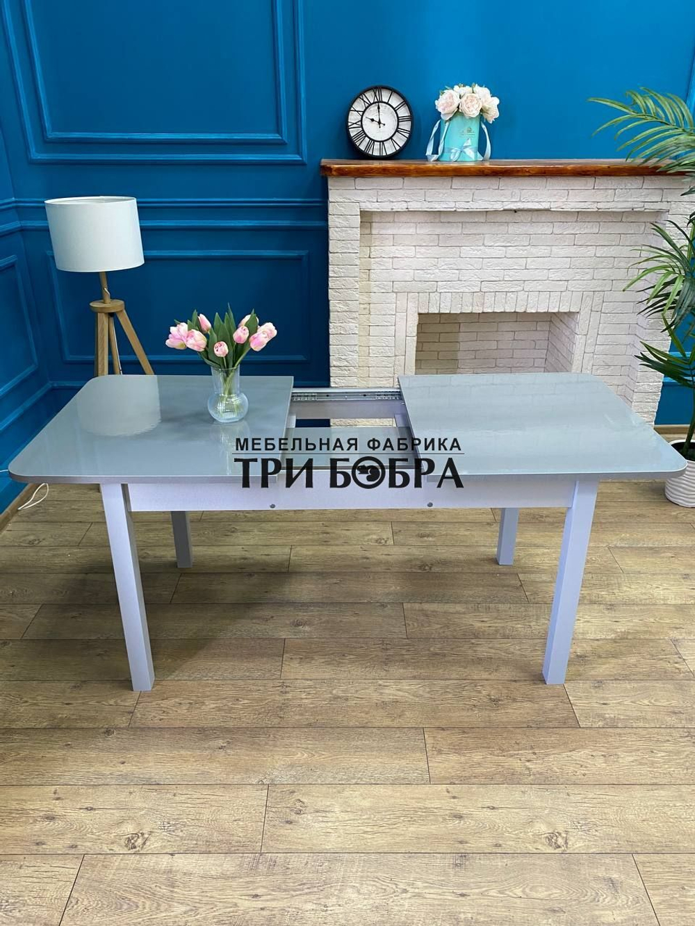 Большой кухонный стол "Макси", металлик