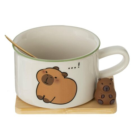 GAEM Кружка с ложкой на подставке, 280 мл, L12,5 W10 H7 см