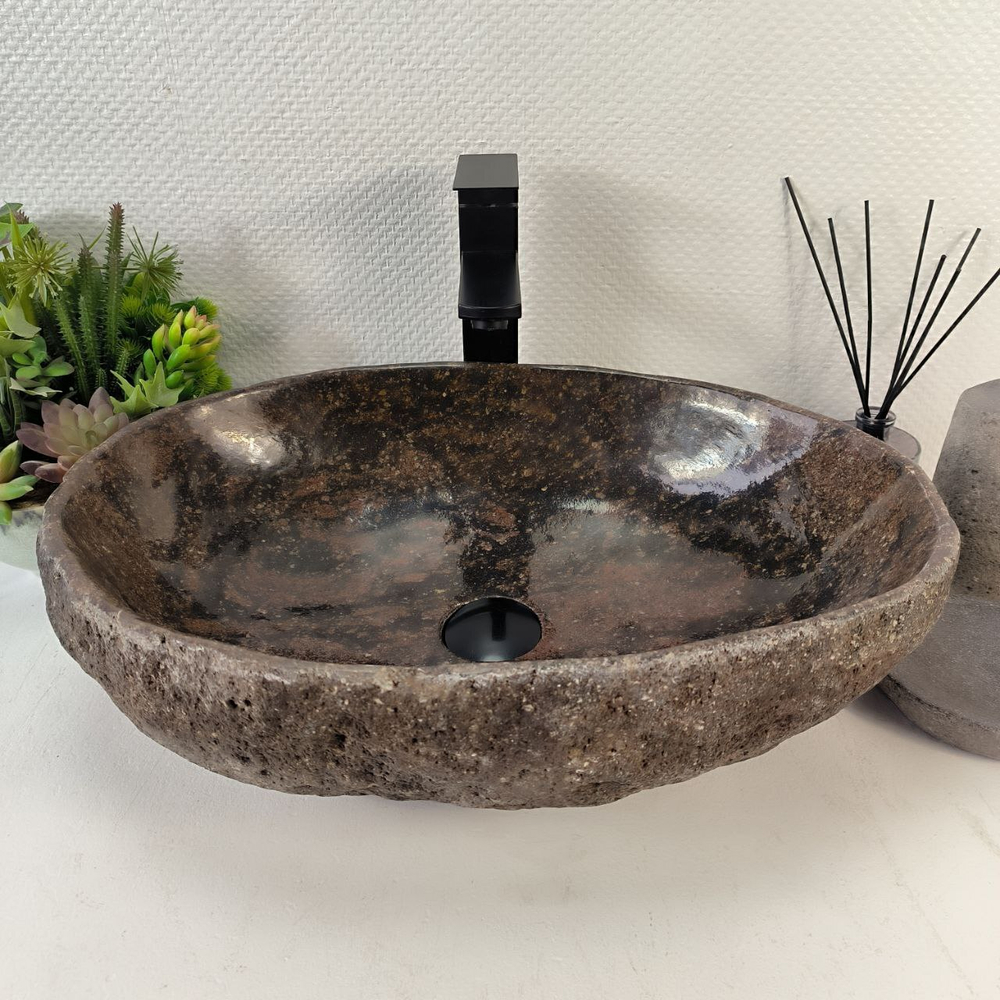 Раковина из речного камня RS-65230 53*37*15 0862