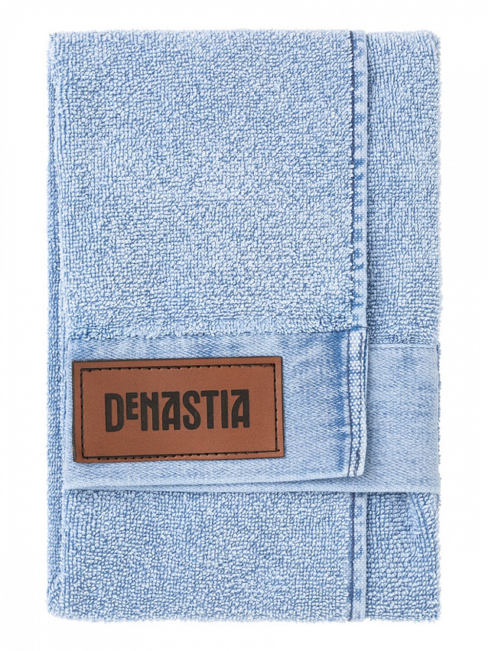 Полотенце махровое DeNASTIA 450gsm 40x60, хлопок, голубой (Джинс эффект)