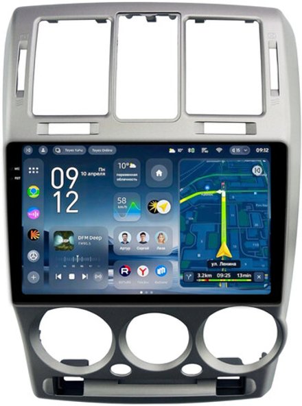 Магнитола для Hyundai Getz 2002-2011 (рамка серебро) - Teyes CC4-PRO монитор 9.5" 2K QLED на Android 13, Snapdragon 778G, AI, CarPlay, DSP, 4G SIM-слот