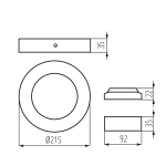 Накладной потолочный светодиодный светильник KANLUX CARSA V2LED 18W-NW-W