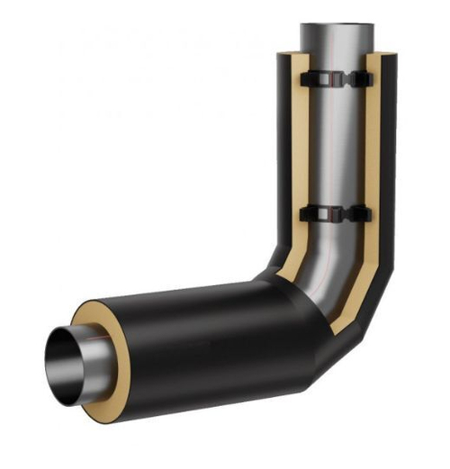 Отвод 90гр. L=550 ст.10-20 ГОСТ 10704-91 219*6,0-2(355)- ППУ-ПЭ без СОДК ГОСТ 30732-2006