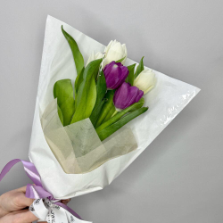 5 тюльпанов микс в упаковке