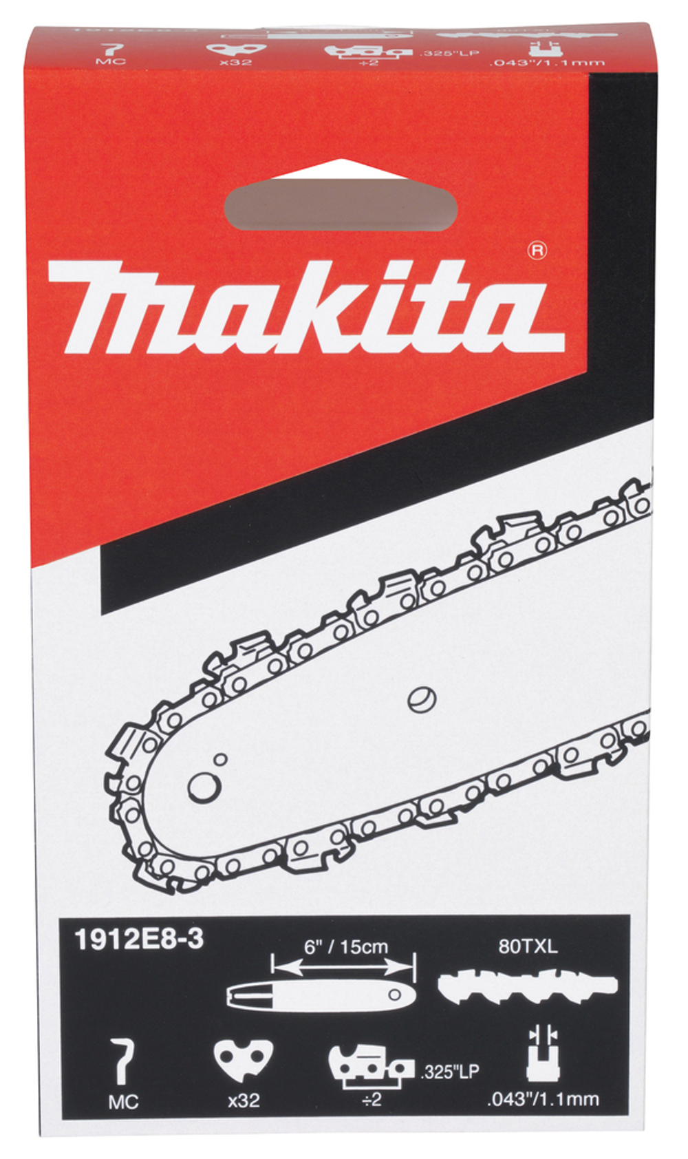 Цепь для аккумуляторной пилы 15 см 80TXL Makita 1912E8-3
