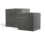 Кашпо TREEZ Effectory - Beton - Куб (без вставок) - Тёмно-серый бетон