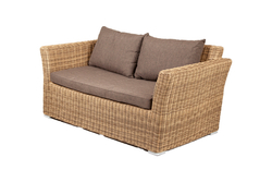 "Капучино" диван из искусственного ротанга двухместный, цвет соломенный