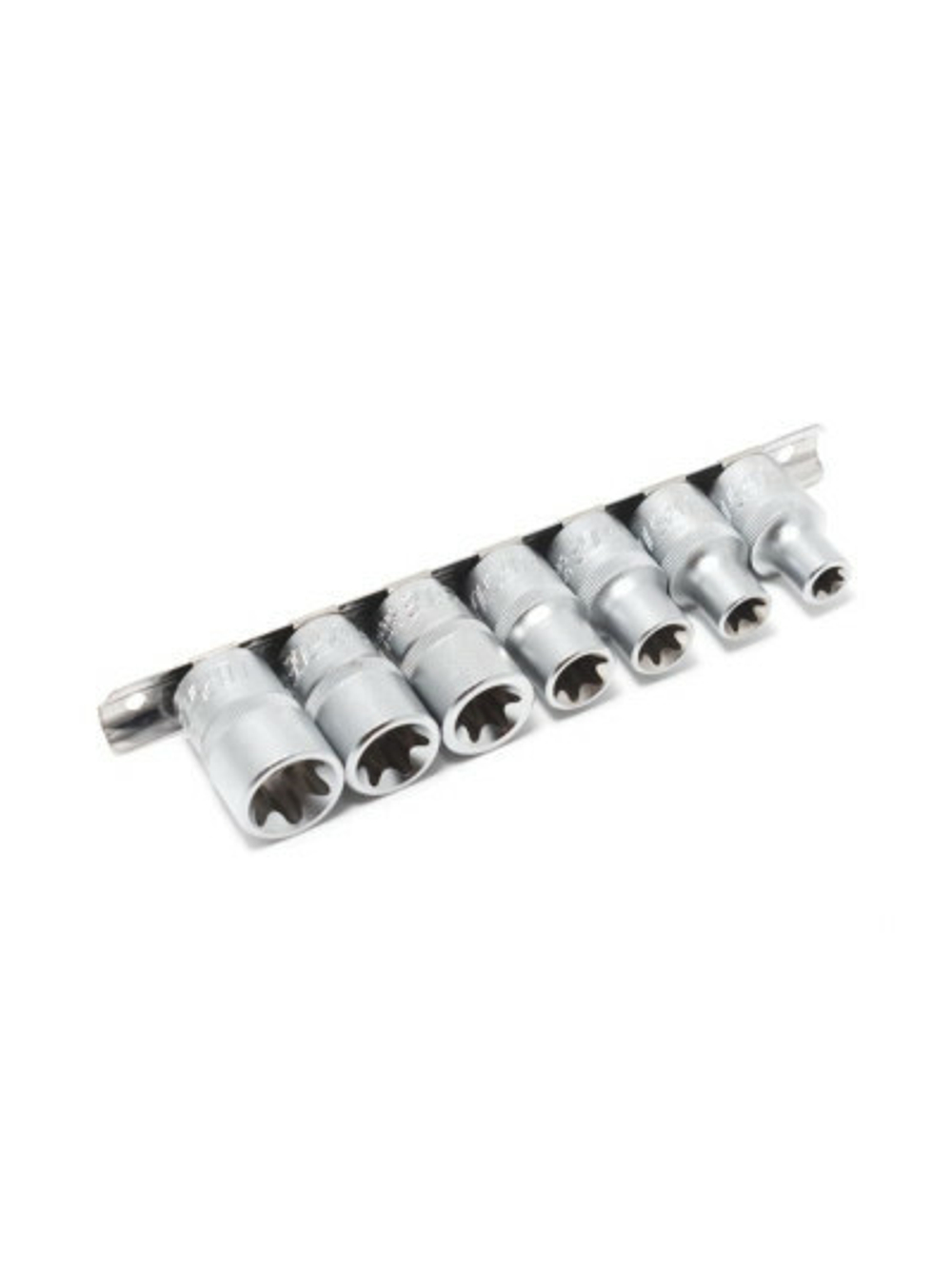 Набор головок Е-профиль 7пр. 1/2''(E10,E12,E14,E16,E18,E20,E22), на планке Forsage F-4073